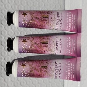 Bath & Body Works Strawberry Snowflakes Hand Cream Bundle Of 3